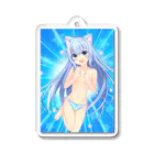 Topaz234のかわいい猫耳女の子 Acrylic Key Chain