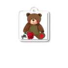 くまさんの熊とバラ Acrylic Key Chain