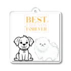 キイロチャンの2匹の仲良い犬 Acrylic Key Chain