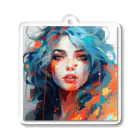 ロイの楽しいデザイン屋さんの絵画風の美女（アリアのたそがれ） Acrylic Key Chain