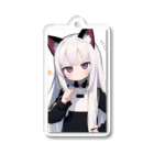 ケモ耳美少女キツネちゃん（AIart）のキュート＆ワイルドな髪の女の子 Acrylic Key Chain