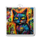 Hayate Kawakami オリジナルのサイバーパンク猫 Acrylic Key Chain