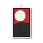 WebArtsのHanafuda August Design “silver grass and moon” Acrylic Key Chain