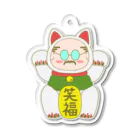 生物＝ケモノのヲ店の招き猫オヤジ アクリルキーホルダー