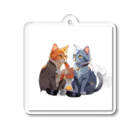 Mysterious animal shopのカップル猫 Acrylic Key Chain