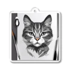 teru8376のイラスト　猫 Acrylic Key Chain