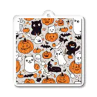 猫猫猫のハロウィン　猫　かぼちゃ Acrylic Key Chain