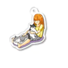 もちけらのお昼寝猫ちゃん。 Acrylic Key Chain