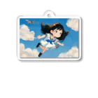 くま屋のSkyward Dreams: Soaring Girl Art Acrylic Key Chain