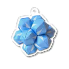プレウ折り紙の商品の青いアーティチョーク Acrylic Key Chain