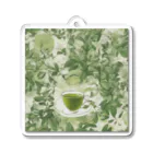 千裕アトリエ（いつもありがとう）のグリーンティーのアート　green tea art Acrylic Key Chain