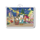 猫のきぬくんのお店のみーにゃんとしらたまくん　クリスマスツアー Acrylic Key Chain