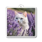 capcat1919のラベンダー猫 Acrylic Key Chain