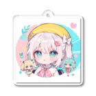 那須モバイル店の帽子を被る女の子 Acrylic Key Chain