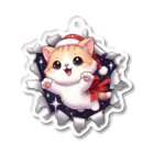 飛び出す！アニマルショップの飛び出す猫クリスマスver Acrylic Key Chain