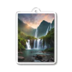 チャチャの美しい朝日の滝 Acrylic Key Chain