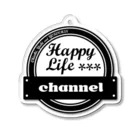 HappyLifeChannel@FGOガチャ動画のHLCロゴ白黒 Acrylic Key Chain