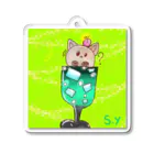 お絵描きモンキーのみぃちゃん on the melon soda Acrylic Key Chain