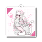 自己満カモ〜のしろねこちゃん Acrylic Key Chain