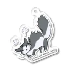 parucatsのやんのかステップする猫キーホルダー【サバ白】 Acrylic Key Chain