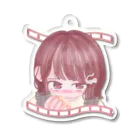 ど2ヶの一人で桃食べる女の子 Acrylic Key Chain