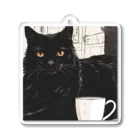 kuroneko0405の黒猫とコーヒー③ Acrylic Key Chain