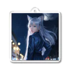 ZZRR12の「深夜の邂逅：猫耳の不思議な出会い」 Acrylic Key Chain