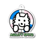 ehime@けだま&もち＆すみのAGILITY SPITZ「タイヤからこんにちは！」 Acrylic Key Chain