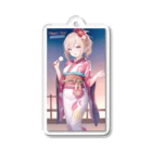 MENCHIKATSUの着物の女の子(お正月) Acrylic Key Chain