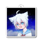 しろめにゃしょっぷのしろめにゃそらいろ Acrylic Key Chain