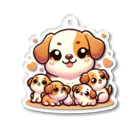 mitsu5872のわんぱく子犬とやさしいママ Acrylic Key Chain