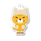 chi-bitのニット帽をかぶったトラ猫 Acrylic Key Chain