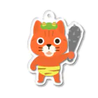 chi-bitの鬼になったトラ猫 Acrylic Key Chain