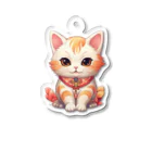 日向ぼっこの縁起猫 Acrylic Key Chain