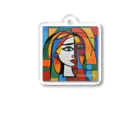 garireoのピカソ風の絵画1 Acrylic Key Chain