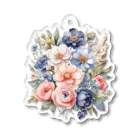 ファンシーTシャツ屋のパステルカラーの花束 Acrylic Key Chain