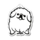 ファンシーTシャツ屋のモノクロペキニーズちゃん Acrylic Key Chain