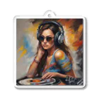 Olivi　StyleのDJ 女性イラスト Acrylic Key Chain