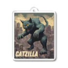 HappyFaceMarketのゴジラになりたい猫 CATZILLA Acrylic Key Chain