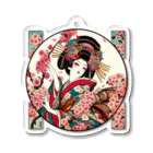 manyou-lab_Ukiyo-eの浮世絵 花魁と桜 Ukiyoe Oiran and Cherry Blossoms [UOS-DL-SR001-0010] アクリルキーホルダー