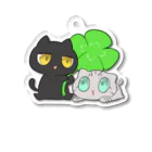 逃亡する猫「見世棚」のなかよし駅猫 Acrylic Key Chain