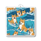 春夏秋冬。のサーフィンをする柴犬。 Acrylic Key Chain