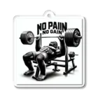 BlueOcean987のNO PAIN NO GAIN ゴリラベンチプレス Acrylic Key Chain