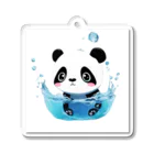 waterpandaの水に落ちるパンダ Acrylic Key Chain