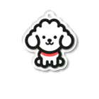 わんこグッズしょっぷcooの白プードル Acrylic Key Chain