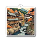 日本の風景 COOL JAPANの日本の風景、温泉街　Japanese hot spring town Acrylic Key Chain