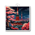 日本の風景 COOL JAPANの日本の風景　東京タワー、Jpanese scenery Tokyo Tower アクリルキーホルダー