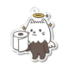 イラスト MONYAAT のねこかぶってるやつのトイレットペーパー アクリルキーホルダー