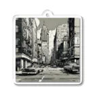 American Comic StyleのAmerican Comic Landscape Mono 4 Acrylic Key Chain