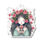 momosoramiaの少女とウサギの薔薇物語 Acrylic Key Chain